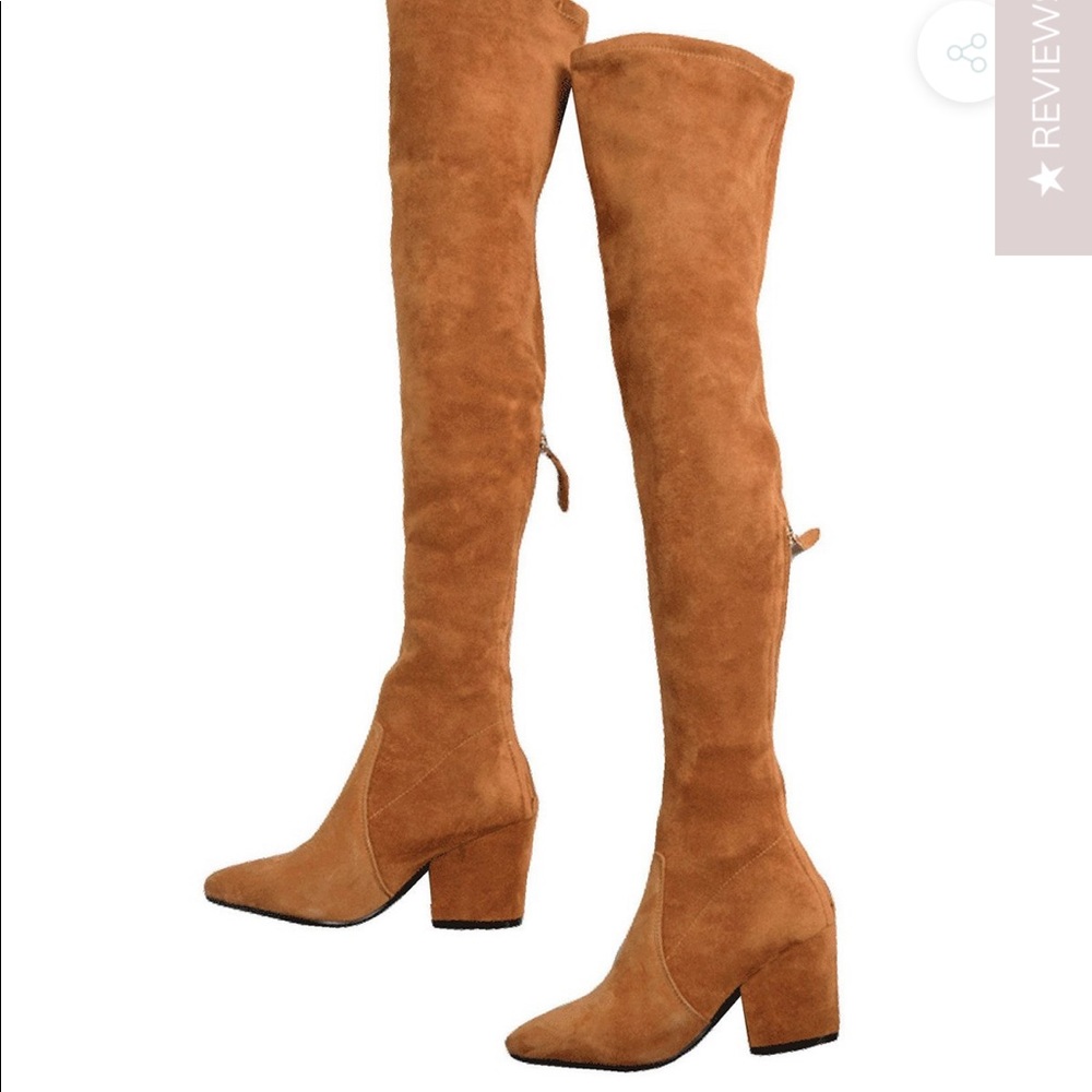 Goodnight Macaroon tan over the knee boots NWOT